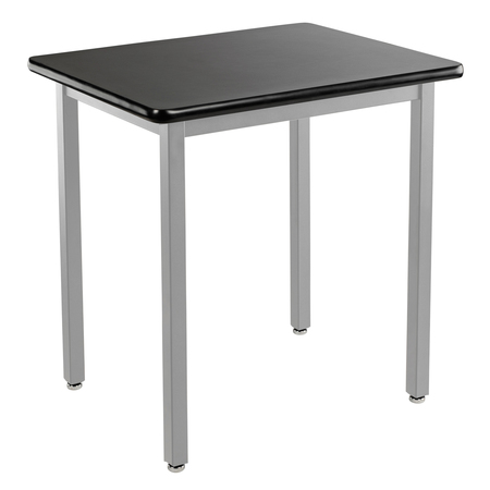 NATIONAL PUBLIC SEATING NPS Steel Fixed Height Heavy Duty Table, 24 X 30, X 30, HPL Top, Grey Frame SLT9-2430H